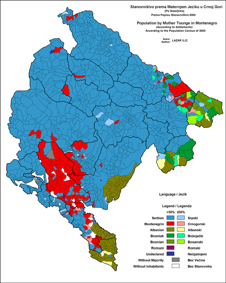 Montenegro language census 2003